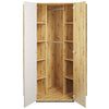 Armoire d'angle en bois avec 2 portes, pour enfants et jeunes, Qubic 01, Chêne Artisan / Gris, L95xW95xH195 cm