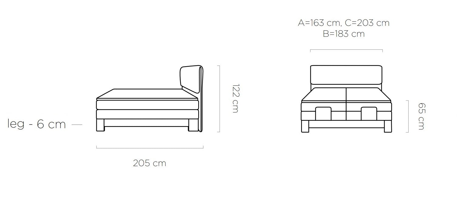 Pat cu reglaj electric, tapitat, Elsales Boxspring Wood (6)