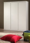 Armoire en bois en pin et MDF avec 3 portes, pour les enfants et les jeunes blancs, L166XA57XH204,5 cm