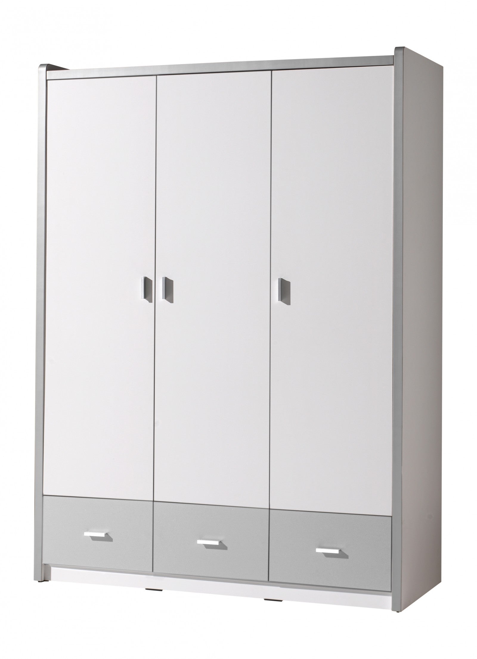 PAL et armoire en métal avec 3 portes et 3 tiroirs, pour les enfants Bonny blanc / gris, L140.5xa59xh202 cm