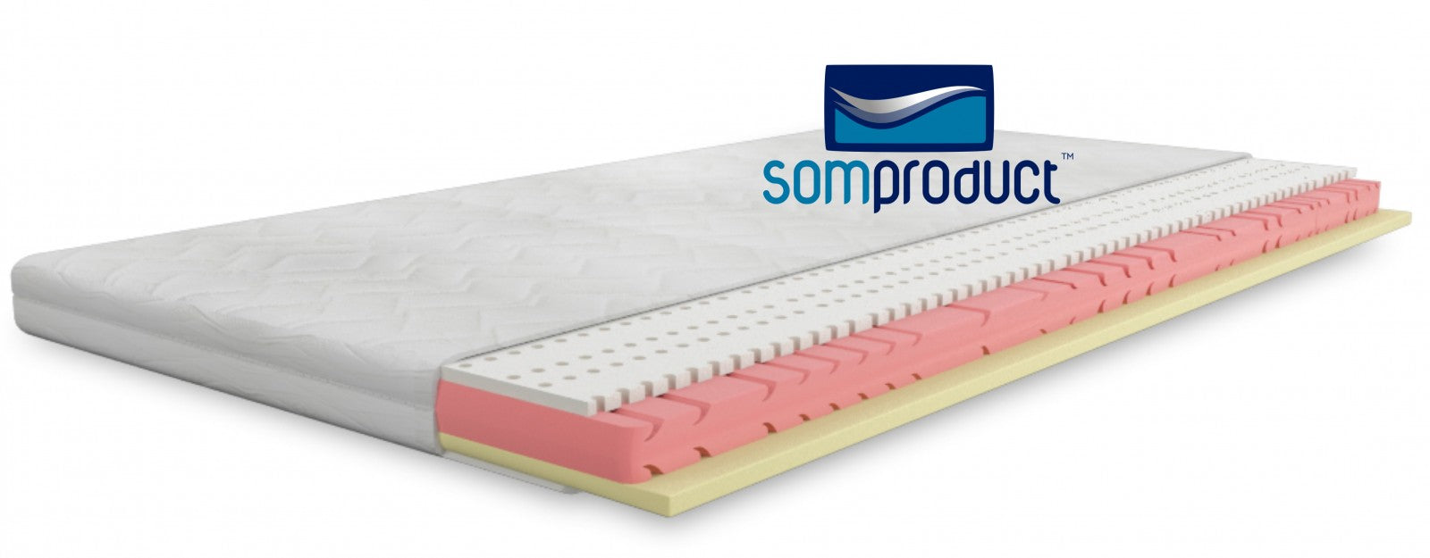 Matelas Vasco 7 Zone Latex 3 cm + Mousse HR 10 cm + Mémoire 4 cm