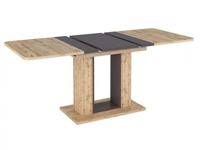 Table extensible en aggloméré, Twins Chêne / Marron, L140-180xl80xH76 cm